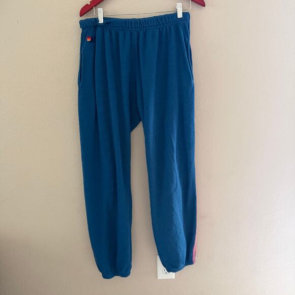 Aviator Nation Pants - Aviator Nation 5 Stripe Sweatpants in a Cobalt blue colorway